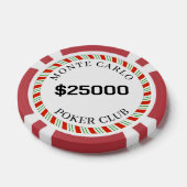 Aangepaste merk Monte Carlo Smooth $25000 14 Gram  Poker Chips (Enkel)