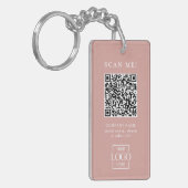 Aangepaste merkgebonden bedrijfslogo QR-code moder Sleutelhanger (Voorkant Links)