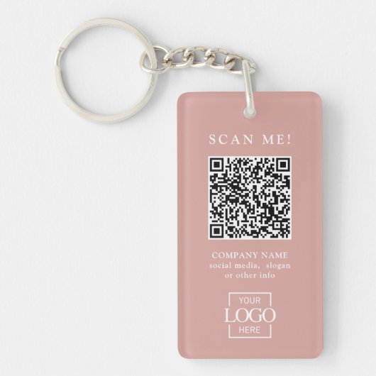 Aangepaste merkgebonden bedrijfslogo QR-code moder Sleutelhanger (Voorkant)