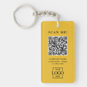 Aangepaste merkgebonden bedrijfslogo QR-code moder Sleutelhanger