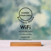 Aangepaste merknaam Bedrijfsnaam Wifi Details & Lo Acryl Bord (Neutraal)