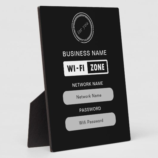 Aangepaste merknaam Bedrijfsnaam Wifi Details & Lo Fotoplaat (Zijkant)