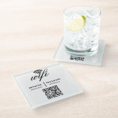 Aangepaste merknaam Hotel WiFi Wachtwoord QR-code Glazen Onderzetter (Schuin)