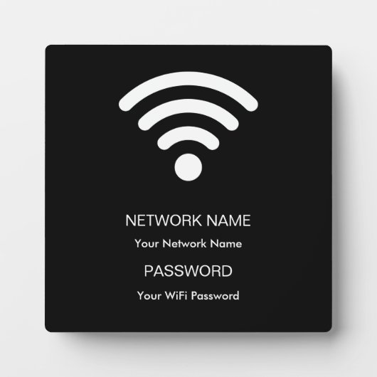Aangepaste merknaam wifi netwerk en wachtwoord zwa fotoplaat (Voorkant)