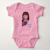 Aangepaste Mermaid Baby One Piece Tshirt (Voorkant)