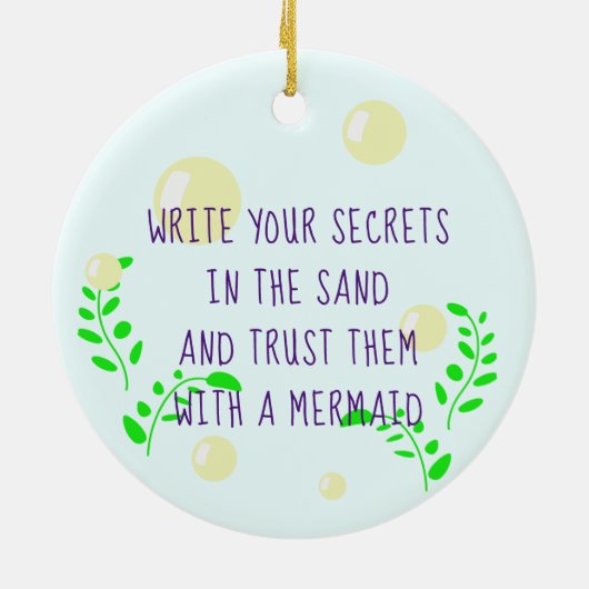 Aangepaste mermaid-versiering keramisch ornament (Achterkant)