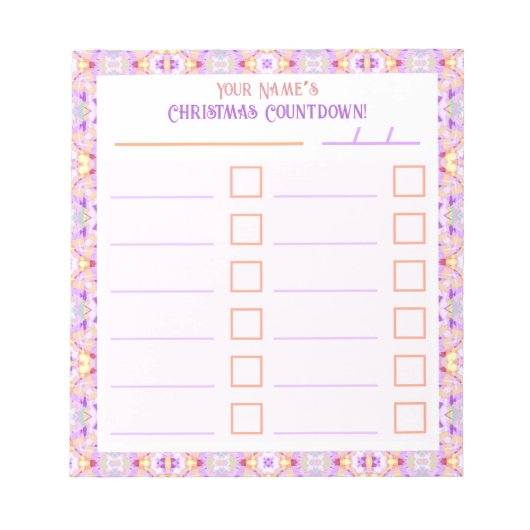 Aangepaste Merry Bright Christmas Planner Checklis Notitieblok (Voorkant)