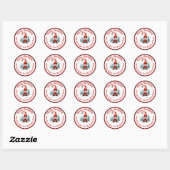 Aangepaste Merry Christmas Gnome rode plaid waterv Ronde Sticker (Vel)