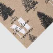 Aangepaste Merry Christmas Kraft Monogram Tissuepapier (Detail)