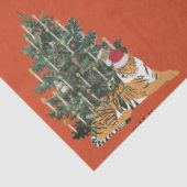Aangepaste Merry Christmas Monogram Tiger & Tree R Tissuepapier (Detail)