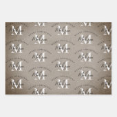 Aangepaste Merry Christmas  Rustic Monogram Inpakpapier Vel (Voorkant 2)