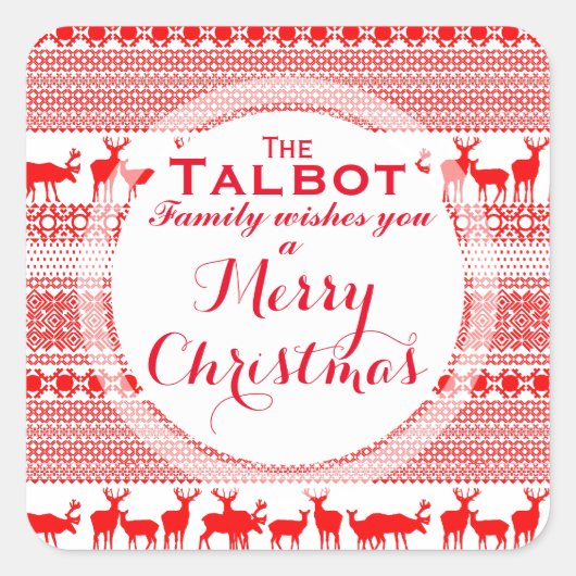 AANGEPASTE MERRY CHRISTMAS SEASON'S GREETING S Sti Vierkante Sticker (Voorkant)