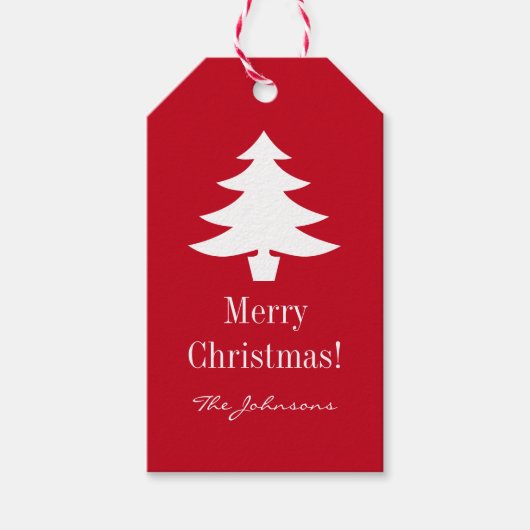 Aangepaste Merry Christmas tree cadeau labels met  Cadeaulabel (Voorkant)
