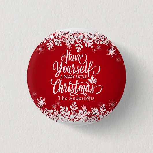Aangepaste Merry Little Kerstmis Button (Voorkant)