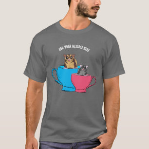 Aangepaste Message Sugar Gliders in Teacups Graphi T-shirt