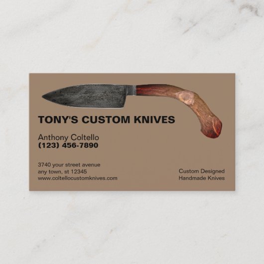 Aangepaste messen en messen visitekaartje (Voorkant)