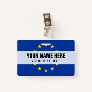 Aangepaste metalen clipbadge met EU-vlag Badge