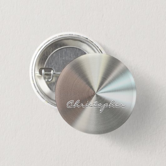 Aangepaste metalen radiale look - Chroom Ronde Button 3,2 Cm (Voorkant /achterkant)