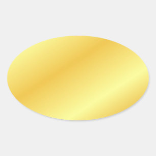 Aangepaste metalen uitstraling namaak goud blanco  ovale sticker