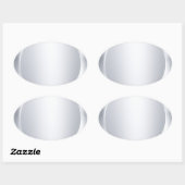 Aangepaste metalen zilver Blanco Sjabloon Ovale Sticker (Vel)