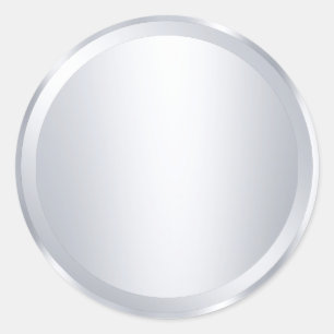 Aangepaste metalen zilver Blanco Sjabloon Ronde Sticker