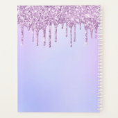 Aangepaste Metallic Paarse Drip Lavender Pour Planner (Achterkant)