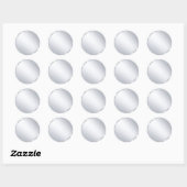 Aangepaste Metallic Zilver Blanke Moderne Sjabloon Ronde Sticker (Vel)