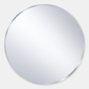Aangepaste Metallic Zilver Blanke Moderne Sjabloon Ronde Sticker