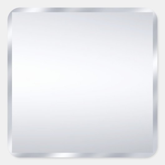 Aangepaste Metallic Zilver Zwart Blanco Sjabloon Vierkante Sticker (Voorkant)