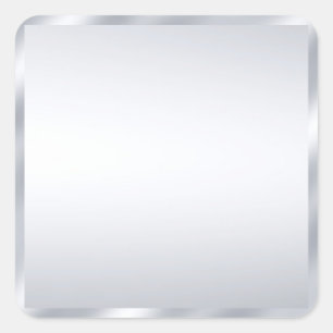 Aangepaste Metallic Zilver Zwart Lege Sjabloon Vierkante Sticker