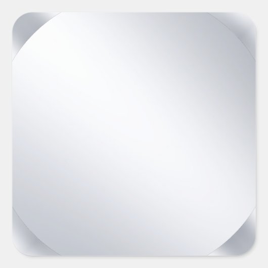 Aangepaste Metallic Zilveren Uiterlijk Lege Modern Vierkante Sticker (Voorkant)