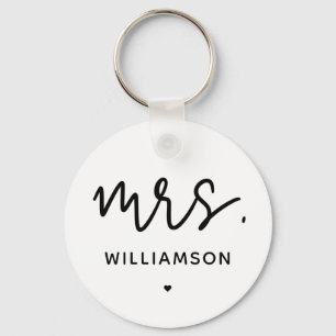 Aangepaste mevrouw Minimalistische bruiloft nieu Sleutelhanger