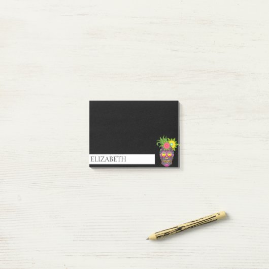 Aangepaste Mexicaanse Suikerschedel Halloween Po Post-it® Notes (Op bureau)