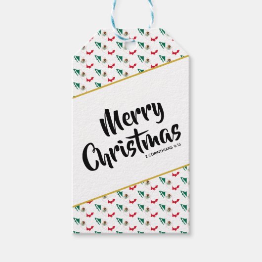 Aangepaste MEXICO-vlag Kerstmis Cadeaulabel (Voorkant)