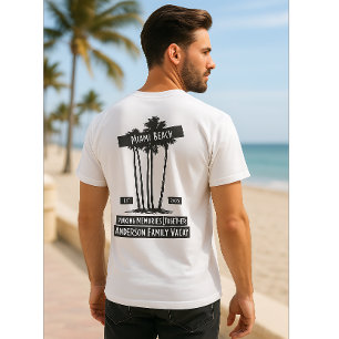 Aangepaste Miami Beach Familie Vakantie Palm Tree T-shirt