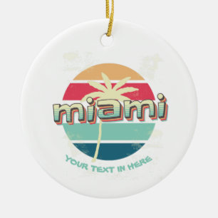 Aangepaste miami je tekst hier keramisch ornament
