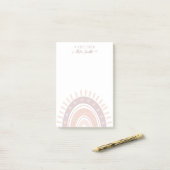 Aangepaste microfoon-roze boho-regenboogkalligrafi post-it® notes (Op bureau)