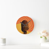 Aangepaste microfoon wandklok terug ronde klok (Huis)
