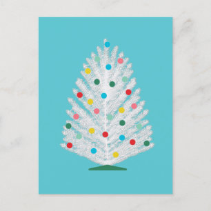 Aangepaste mid-century kerstboom vakantie kaart