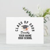 Aangepaste middelbare school afstudeerfeest kaart (Staand voorkant)