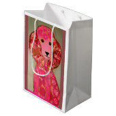 Aangepaste middelgrote tas met wieltjes met roze p medium cadeauzakje (Achterkant Gekanteld)