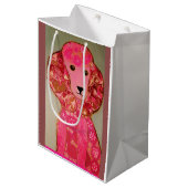 Aangepaste middelgrote tas met wieltjes met roze p medium cadeauzakje (Voorkant Gekanteld)