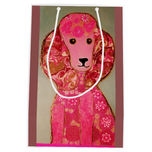 Aangepaste middelgrote tas met wieltjes met roze p medium cadeauzakje (Achterkant)