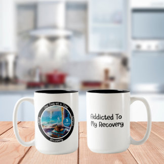 Aangepaste mijlpaal in het herstelgeschenk - Ocean Tweekleurige Koffiemok