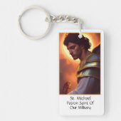 Aangepaste militaire gebed St. Michael Sleutelhanger (Voorkant)