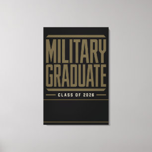 Aangepaste militaire naam Klasse 2026 afstudeercad Canvas Afdruk