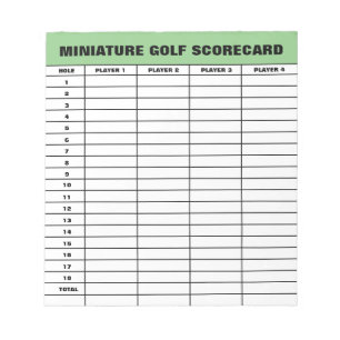 Aangepaste miniatuur sjabloon golfscorecard notitieblok