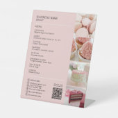 Aangepaste Minimal Bakery Confectionery Cake Shop Reclamebord Met Voetstuk (Voorkant)