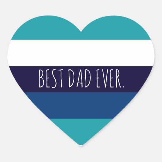 Aangepaste Minimal Best Dad Ever Vaderdag Hart Sticker (Voorkant)
