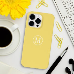 Aangepaste minimale Elegante Monogram Citroen Geel Case-Mate iPhone 14 Pro Max Hoesje